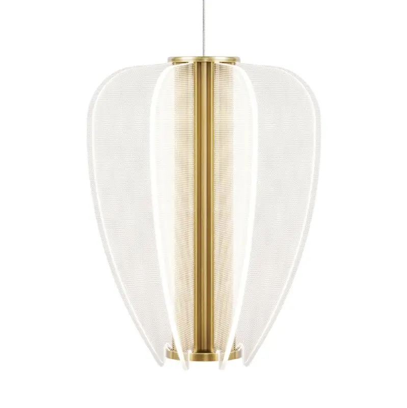 Mini Nyra Pendant in Plated Brass with Acrylic MonoRail Bulb(s) Included