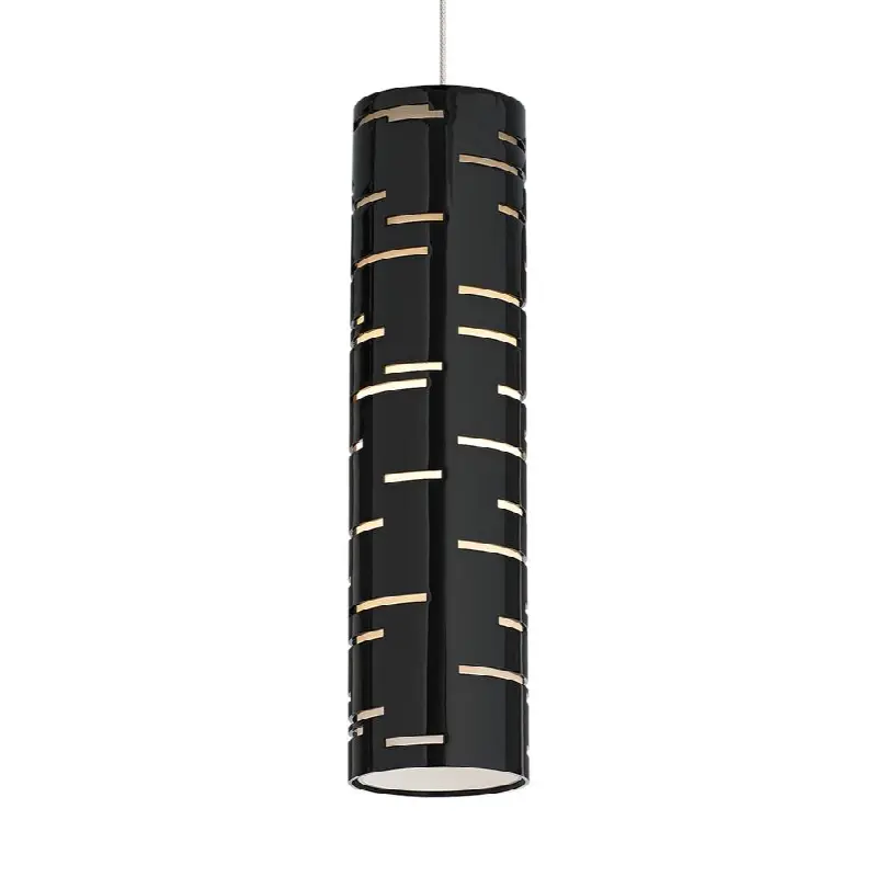 Revel Pendant in Satin Nickel with Gloss Black MonoRail Bulb(s) Included