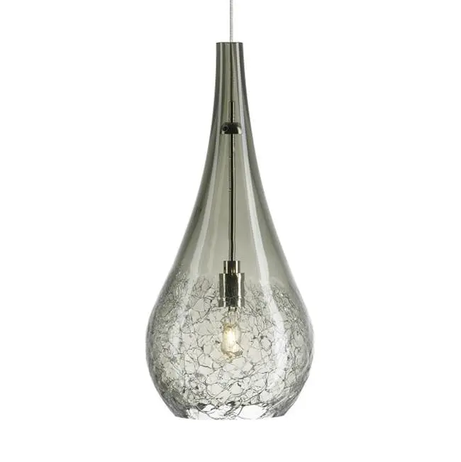 Seguro Pendant in Satin Nickel with Smoke glass MonoRail Bulb(s) Not Included