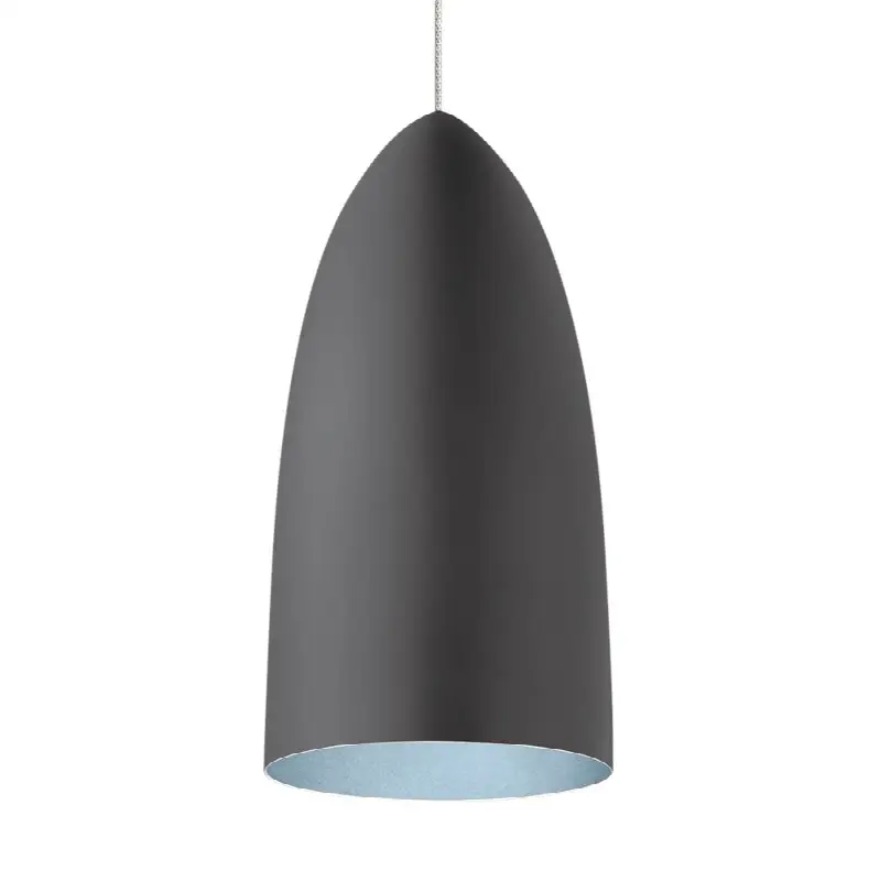 Mini Signal Pendant MonoRail Rubberized Gray/Blue satin nickel no lamp
